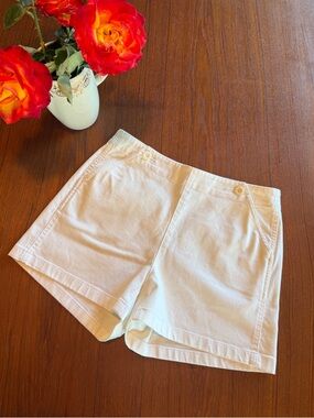 NWT JCrew White Button flap front cotton Shorts - Classic sailor Style